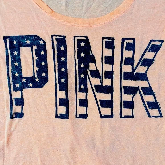 VICTORIA’S SECRET PINK light orange Tee 💕💕 - Picture 2 of 3